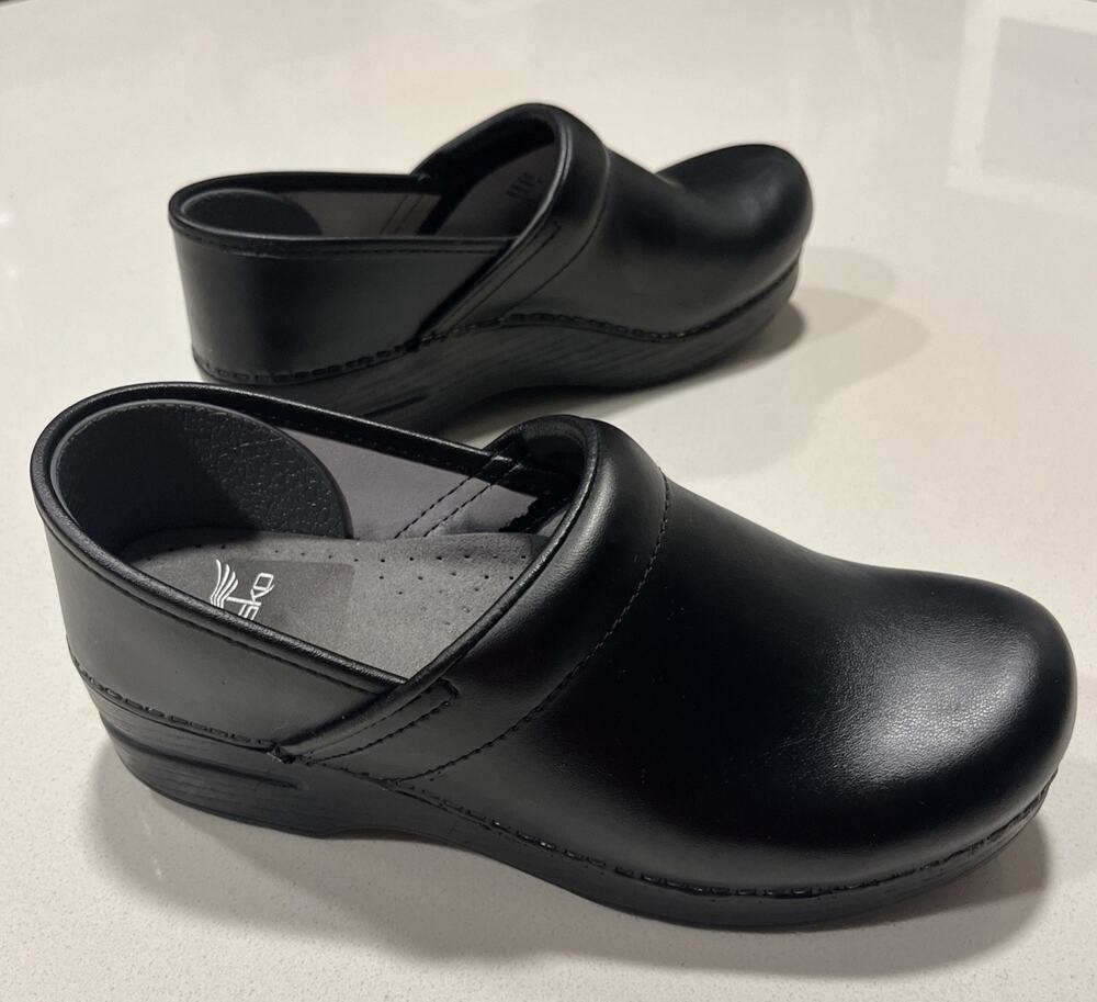 Dansko Professionql Black Leather Clog Shoes Comfort Nursing Work EU 39 US 8.5/9